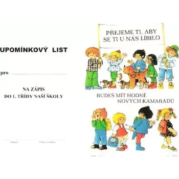 ALBRA s.r.o. Upomínkový list na zápis do 1.třídy