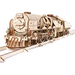 Ugears 3D dřevěné mechanické puzzle V-Express parní lokomotiva 4-6-2 s tendrem