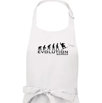 Kuchyňská zástěra Evoluce Boards - Pánská zástěra na vaření - Univerzální velikost ( Bílá )