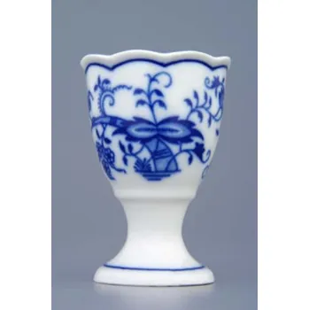 Cibulák kalíšek na vejce bez podstavce originální cibulákový porcelán Dubí, cibulový vzor,