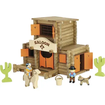 Výuková hračka Jeujura Dřevěná stavebnice 170 dílů Saloon