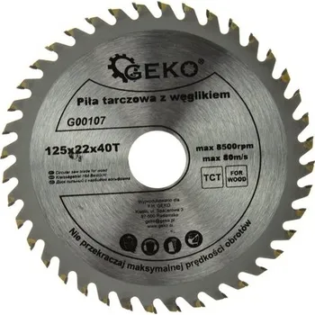 Pilový kotouč GEKO Pilový kotouč 125mm 40T 22.2mm 00398