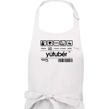 Kuchyňská zástěra Čárový kód - youtuber - Pánská zástěra na vaření - Univerzální velikost ( Bílá )