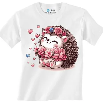 Chlapecké tričko Dětské tričko Zamilovaný Ježek (Velikost: 5-6, Barva: Bílá)