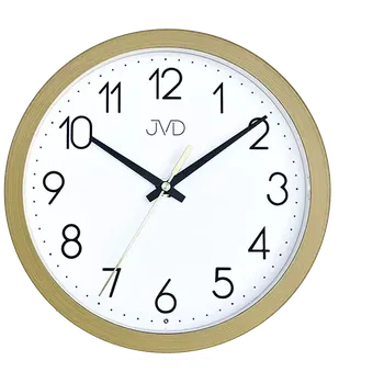 Hodiny JVD Nástěnné netikající tiché hodiny JVD HA229.1 se senzorem stmívání v imitaci dřeva (možnost i hodiny použít jako stolní - viz. foto)