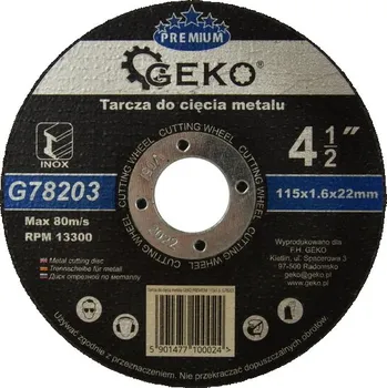 Řezný kotouč GEKO Řezný kotouč do kovu 115mm x 1,6mm x 22mm 02096