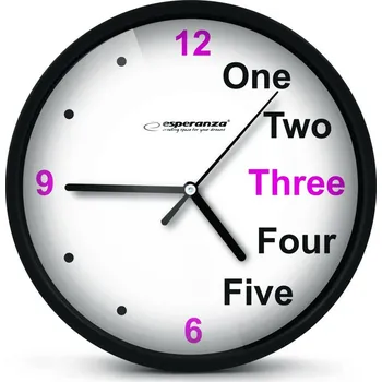 Hodiny Esperanza Nástěnné hodiny PRAGUE, černé 72844&nbsp;EHC014K