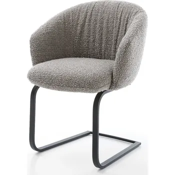 Jídelní židle DELIFE Jídelní židle Caja-Flex s područkami bouclé stříbrně šedá jídelní židle plochá černá taštičkové pružiny