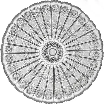 PB CRYSTAL Bohemia Crystal, broušený mělký talíř 355 mm. Klasický brus 500 PK.