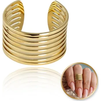 Prsten Flamenco Mystique Pozlacený nastavitelný prsten z chirurgické oceli PST941 pro každou příležitost