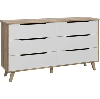 Komoda Komoda Vaur 155x86x42 cm, bílá a dub sonoma
