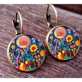 Náušnice Prosperk Náušnice z pryskyřice květinové modré