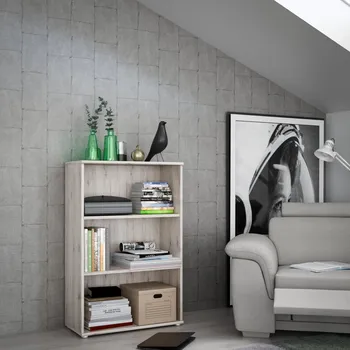 Knihovna Knihovna Baur střední, dub bělený 73x111x34 cm