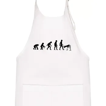 Kuchyňská zástěra Evoluce agility muž - Dětská zástěra na vaření - Univerzální velikost ( Bílá )