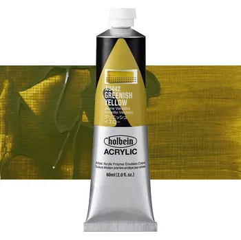 Vodová barva Akrylová barva Holbein Heavy Body - Greenish Yellow Balení: 60 ml