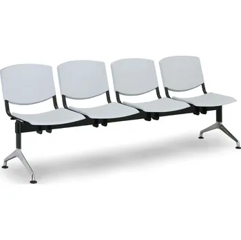 Plastová lavice Design, 4-sedák, šedá