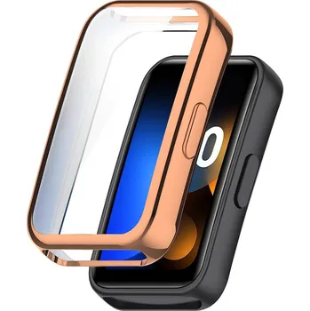 Příslušenství k chytrým hodinkám Silikonový kryt pro Huawei 8, 9 a 10 - Růžovo zlatý