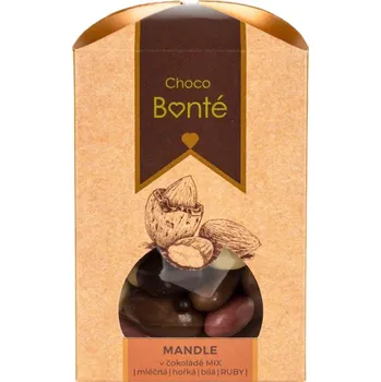 Čokoláda Choco Bonté Mandle v čokoládě MIX - hořká, mléčná, bílá, ruby