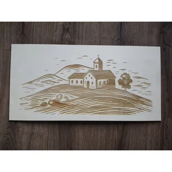 Obraz Dřevěný obraz kostelík