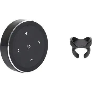 Bluetooth dálkové ovládání hudby 3,6 cm s držákem na volant Kompatibilní s iOS Android Bezdrátové ovládání přehrávače černá