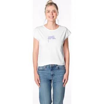 Dámské tričko CityZen ALTA Dámské tričko bílé s potiskem Pod kočku Velikost: 38