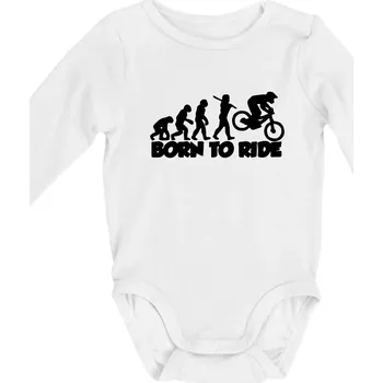 Kojenecký body Evoluce Born to ride - Body kojenecké s dlouhým rukávem - Dlouhý r. do 3 měs ( Bílá )