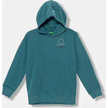 Chlapecká mikina Dětská bavlněná mikina United Colors of Benetton 3J68C204V.G.seasonal tyrkysová 69X, vel. 120