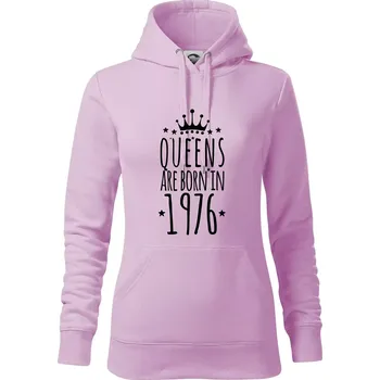 Dámská mikina Queens are born in 1976 - Mikina dámská Cape s kapucí - S ( Orchid )