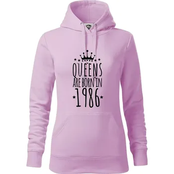 Dámská mikina Queens are born in 1986 - Mikina dámská Cape s kapucí - XS ( Orchid )