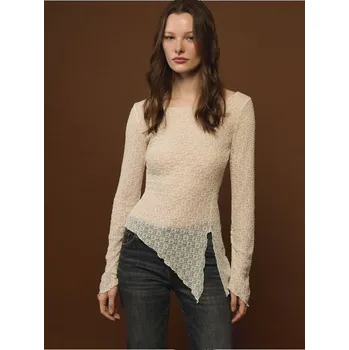 Dámské tričko Krajková halenka - L - House - krémový - 921GJ-01X