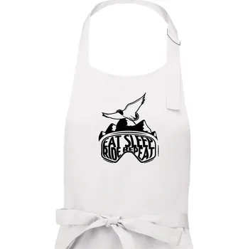 Kuchyňská zástěra Eat sleep ride repeat - hory - Dámská zástěra na vaření - Univerzální velikost ( Bílá )