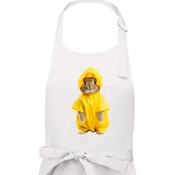 Kuchyňská zástěra Králík v pláštěnce - Pánská zástěra na vaření - Univerzální velikost ( Bílá )