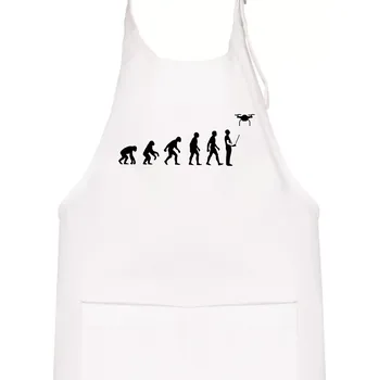 Kuchyňská zástěra Dron evoluce - Dětská zástěra na vaření - Univerzální velikost ( Bílá )