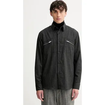 Pánská košile Vlněná košile Iceberg pánská, šedá barva, relaxed, s klasickým límcem, G090 3082 G090.3082 90X, vel. S