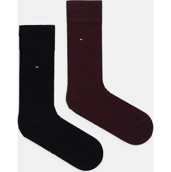 Pánské ponožky Ponožky Tommy Hilfiger 2-pack 371111.NOS burgundské 83X, vel. 39/42