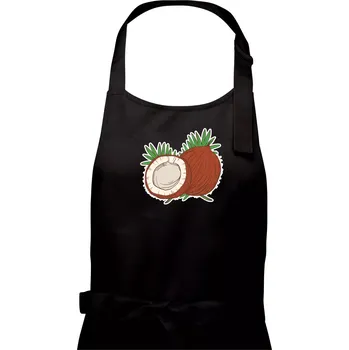 Kuchyňská zástěra Kokos - Dámská zástěra na vaření - Univerzální velikost ( Černá )