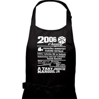 Kuchyňská zástěra 2006 v kostce - Pánská zástěra na vaření - Univerzální velikost ( Černá )