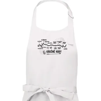 Kuchyňská zástěra Profil Krušné hory - Pánská zástěra na vaření - Univerzální velikost ( Bílá )