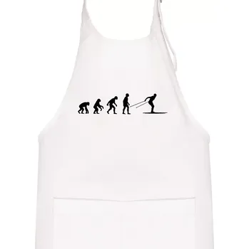 Kuchyňská zástěra Evoluce běhu - běžky - Dětská zástěra na vaření - Univerzální velikost ( Bílá )