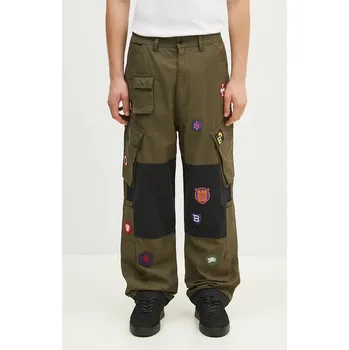 Pánské kalhoty Bavlněné kalhoty Billionaire Boys Club Patch Cargo Pant B24315 zelená 78X, vel. M