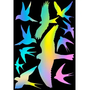 Odpuzovač zvířat Dravci - Holografická samolepící fólie - 11 dravců na archu 30 x 40 cm