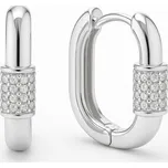 Zlaté náušnice se zirkony z bílého zlata