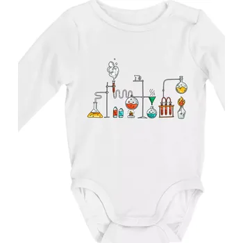 Chemická aparatura barevná - Body kojenecké s dlouhým rukávem - Dlouhý r. 3-6 měs ( Bílá )
