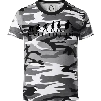 Chlapecké tričko Evoluce Floorball - Dětské maskáčové triko - 134 cm/8 let ( Šedý maskáč )