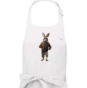 Kuchyňská zástěra Zajíc frajer - Dámská zástěra na vaření - Univerzální velikost ( Bílá )
