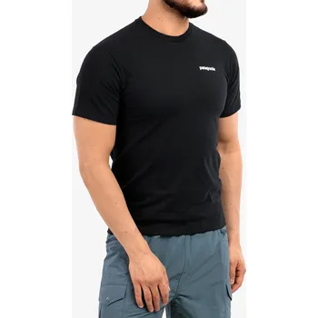 Pánské tričko Bavlněné tričko Patagonia P-6 logo Responsibili-Tee - black