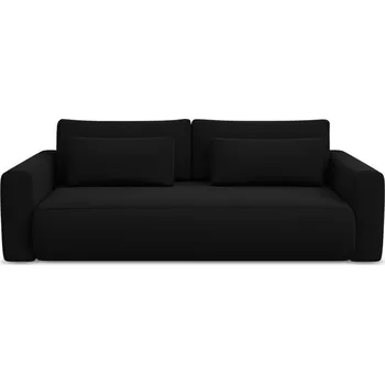 Pohovka Černá sametová rozkládací/s úložným prostorem pohovka 238 cm Kapua – Makamii ID_1807070