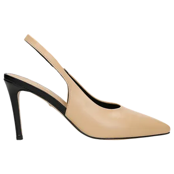 Dámské lodičky Béžovo-Černé Dámské Lodičky Na Jehlovém Podpatku S Otevřenou Patou Wojas 3516554 40