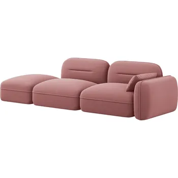Pohovka Cosmopolitan Design Růžová sametová trojmístná pohovka Sydney 295 cm, levá