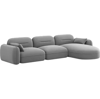 Pohovka Cosmopolitan Design Šedá sametová rohová pohovka Sydney 320 cm, pravá